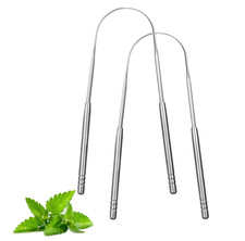 2 Pack Tongue Scraper,Stainless Steel Tongue Cleaners,Tongue Scraper for Adults,
