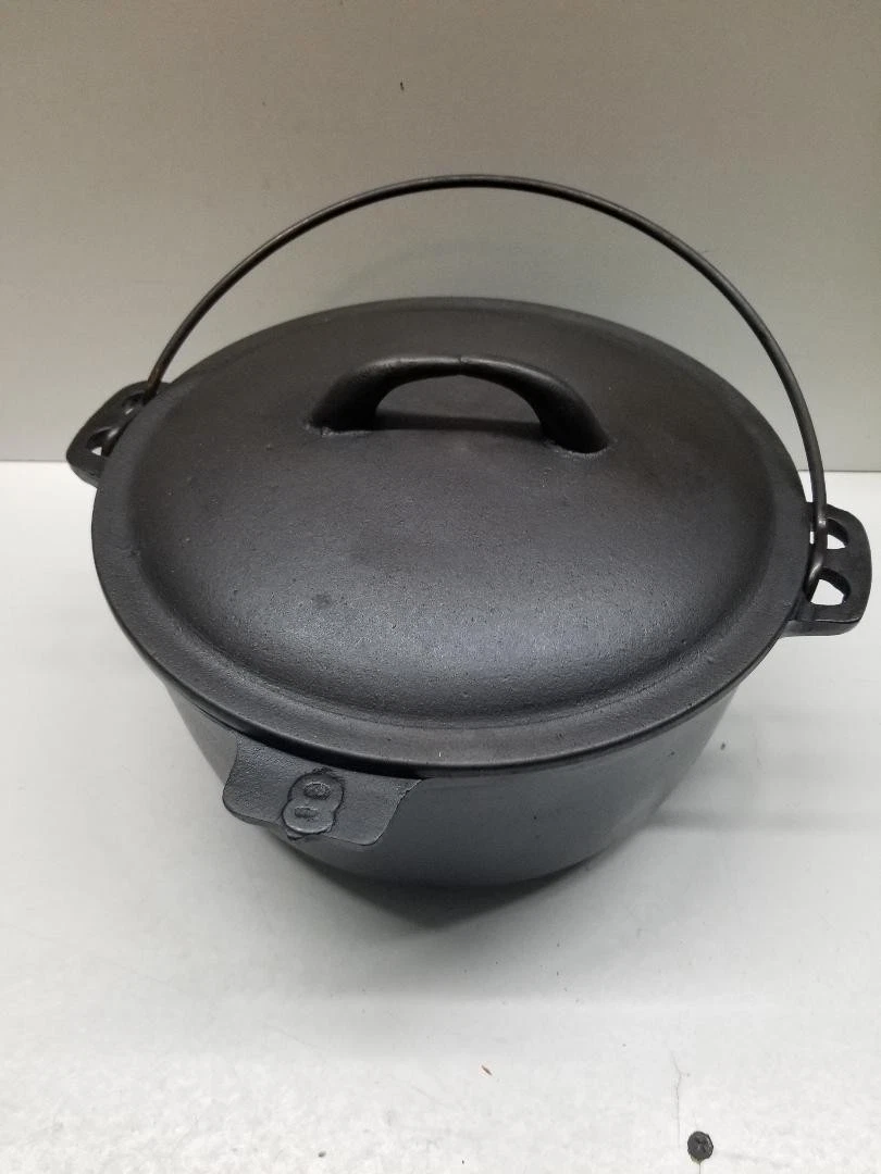 Vintage Cast Iron Pot 10” Gate Marked, Handle 1800s With Lid -restored heat ring