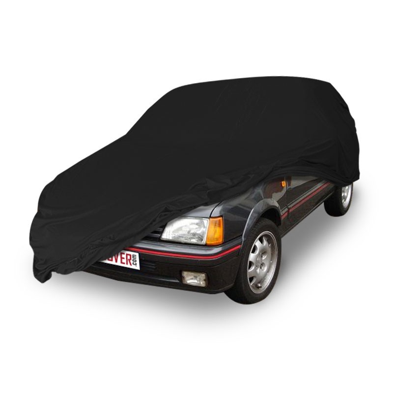 Housse sur mesure Coverlux+ Peugeot 205 bâche auto intérieure noire 1983 à 1998