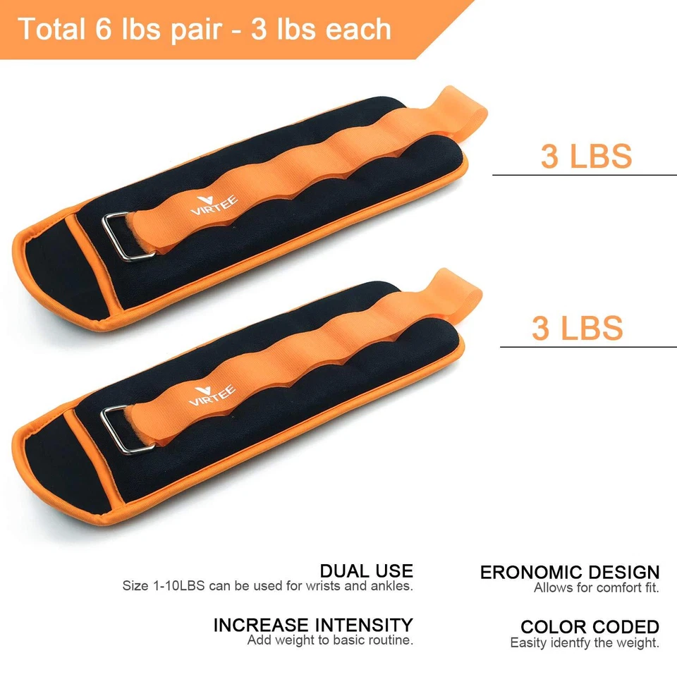 Pesas de tobillo/muñeca para mujeres, hombres, niños - Juego de pesas de brazo y pierna con ajuste... Foto 2 de 4