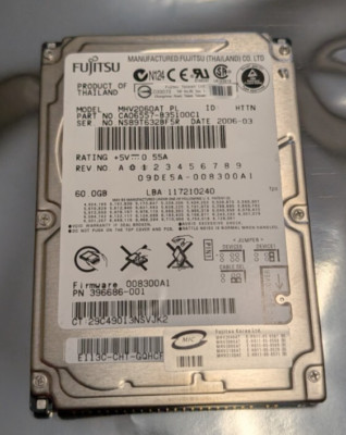 Fujitsu 60 GB IDE PATA 4200 RPM 2.5'' MHV2060AT Hard Drive CA06557-B35100C1