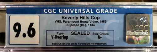 *VHS - 1984 BEVERLY HILLS COP; CGC 9.6/A+; FIRST PRINT; FULL BACK PARAMOUNT WMs* - Picture 3 of 3