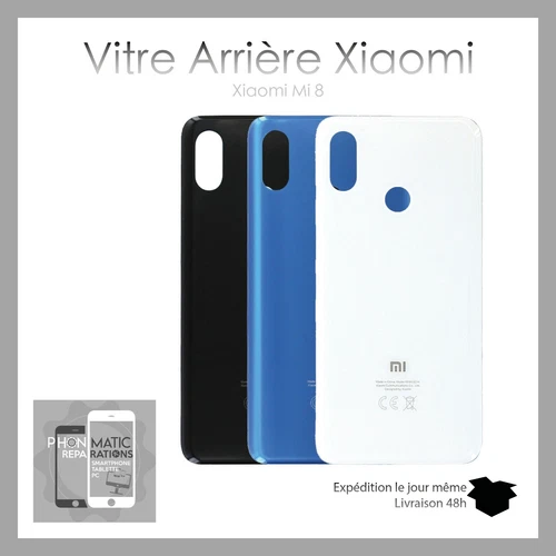Rear window cover battery case cover for Xiaomi Mi 8 adhesive logo
