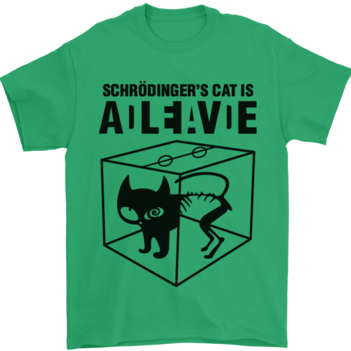 Schrodingers Cat Science Geek Nerd Mens T-Shirt 100% Cotton - Picture 6 of 28