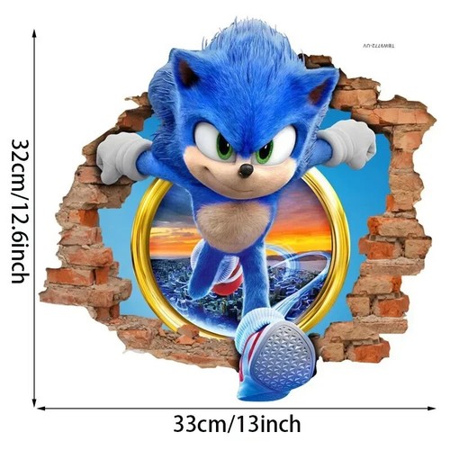 Pegatina de dibujos animados sónicos PVC papel tapiz juego póster 3D que tiene un tridimensional - Imagen 14 de 14