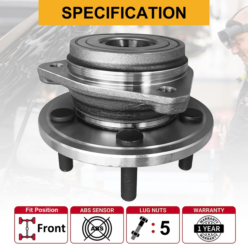 Pair Front Wheel Bearings and Hubs Assembly 513084 for 1990-1998 JEEP Cherokee Foto 2 de 4