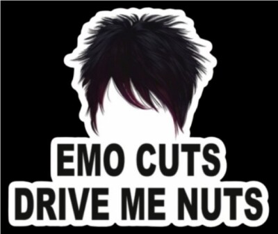 Funny ''EMO CUTS DRIVE ME NUTS'' vinyl die cut DECAL bumper sticker goth girl boy
