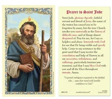 Laminated St. Jude Prayer Holy Card Patron of Hopeless Causes Catholic
