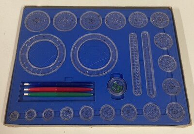 Vintage Kenner Spirograph Classic Drawing Set Blue Tray 1967