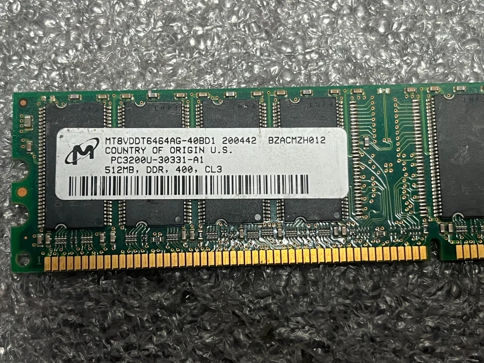 Micron MT8VDDT6464AG-40BD1 512MB PC3200U DIMM 400 MHz  Memory DDR - Image 3 of 3