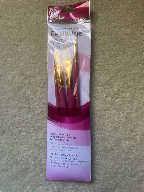 Princeton Brush Real Value 4-Brush natural hair Bristle  Stencil 3, 6, 6, 8  ..