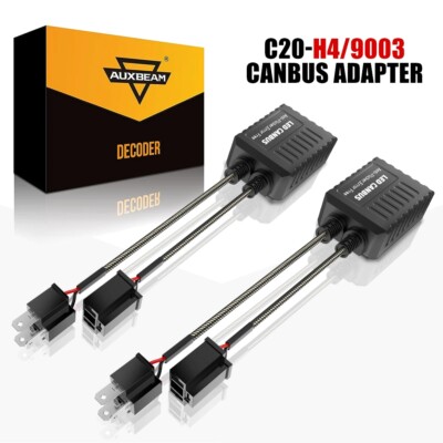 AUXBEAM H4 LED Headlight Bulb Canbus Error Free Anti Flicker Resistor Canceller