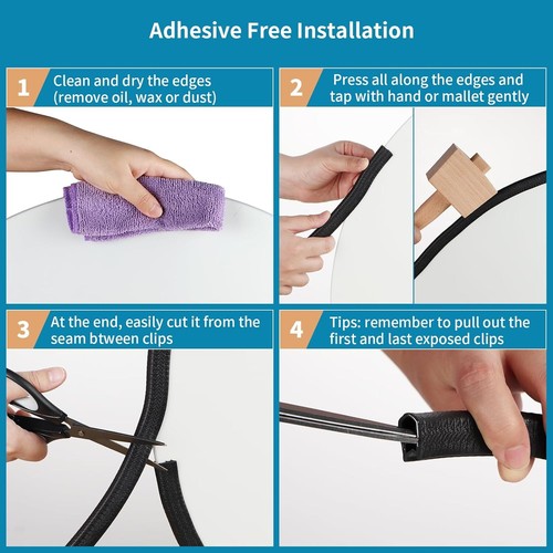 Rubber Edge Trim Guard 10Ft/3M U Shape Edge Seal Strip For 3/64" To 1/4" Thick - Picture 4 of 11