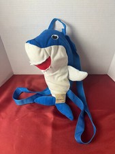 Blue Shark TODDLER INFANT Backpack Purse Stuffed Animal 13"