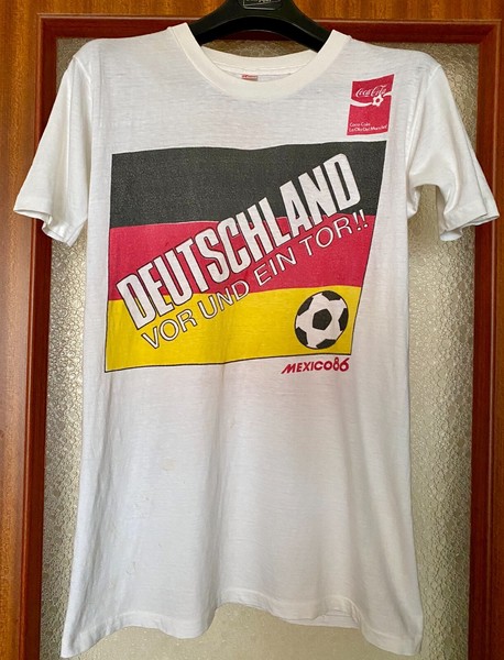 Ultra Rare FIFA World Cup Mexico 86 Germany Coca-Cola Wave Shirt Youth M Used