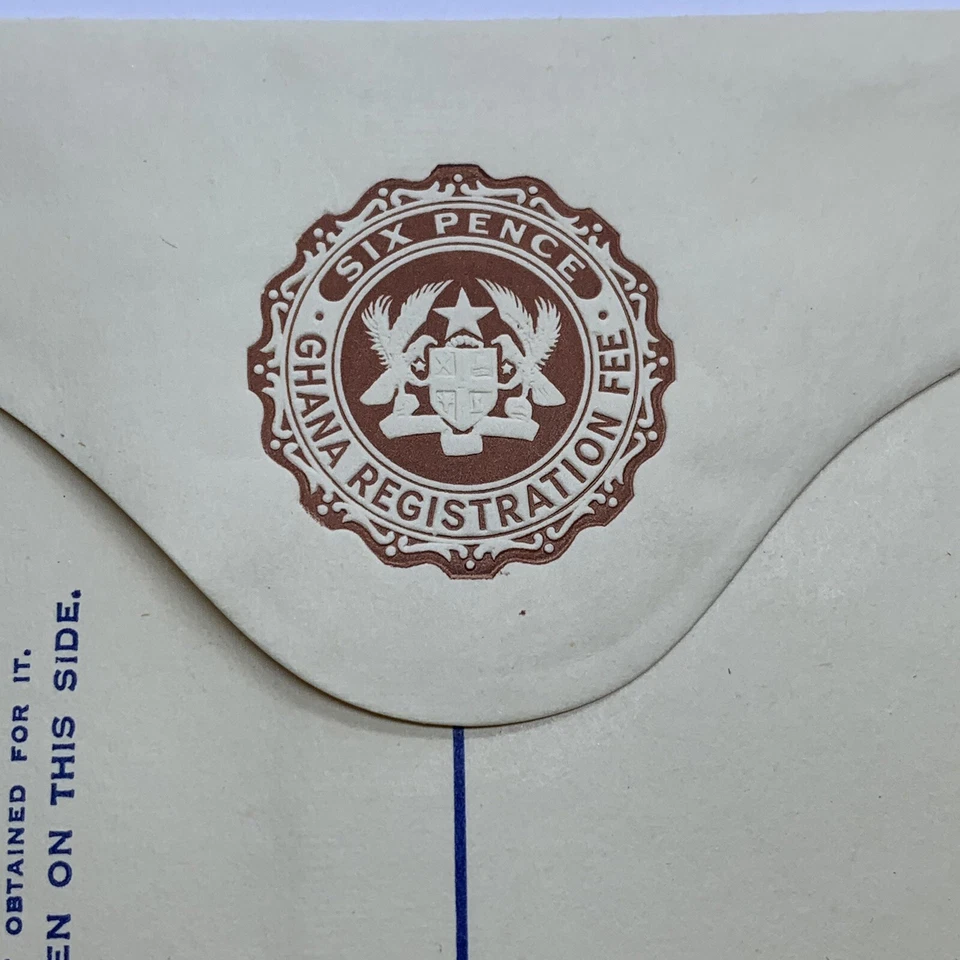 COMO NUEVA PORTADA CARTA CERTIFICADA GHANA SEIS PENIQUES SIN USAR Foto 2 de 3