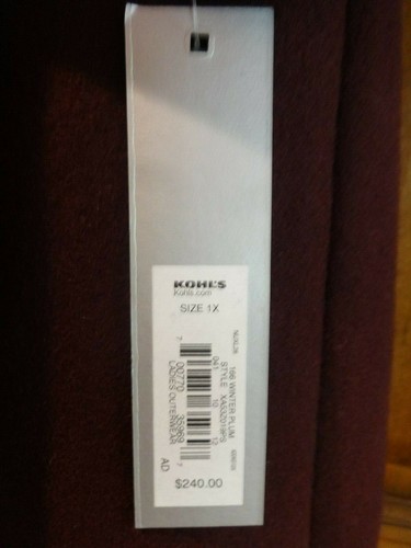 NEW Apt 9 Fit & Flare PeaCoat Wool-Blend Winter Plum 1X MSRP 240.00 - Picture 8 of 12