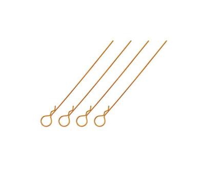 Precision Square R/C Body Clips - Long, 110mm Length, Large Head (Gold) 4 pcs.