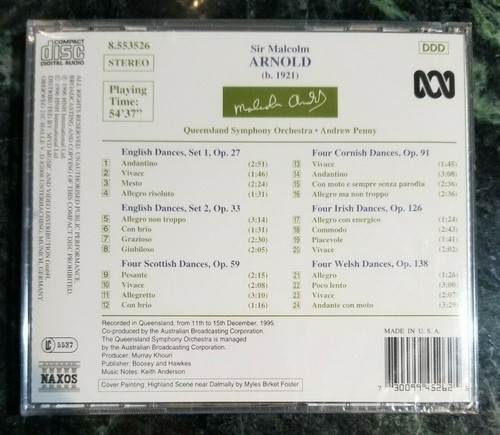 Arnold: Dances Queensland Symphony Orchestra, Malcolm Arnold, Andrew Penny NEW - Foto 2 di 2