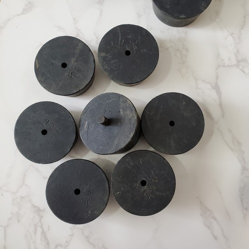 Lot of 8 Tapered Rubber Stoppers #10.5 Laboratory Drilled w 1 Peg Black