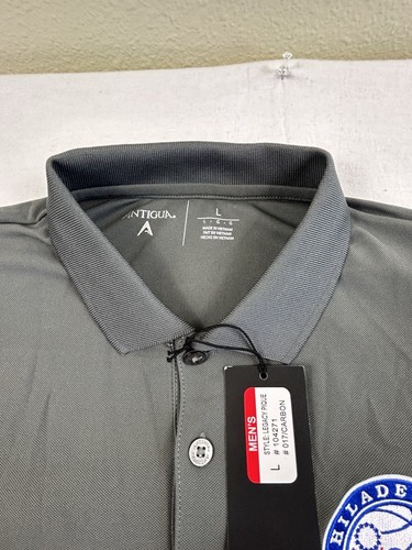 Antigua Men's Philadelphia 76ers Spark Polo Grey Size Large Brand New $90 - Picture 6 of 6