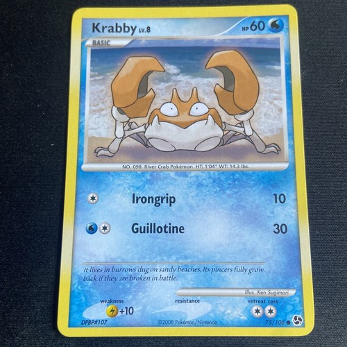 Pokemon TCG Card 2008 Great Encounters - Krabby 75/106