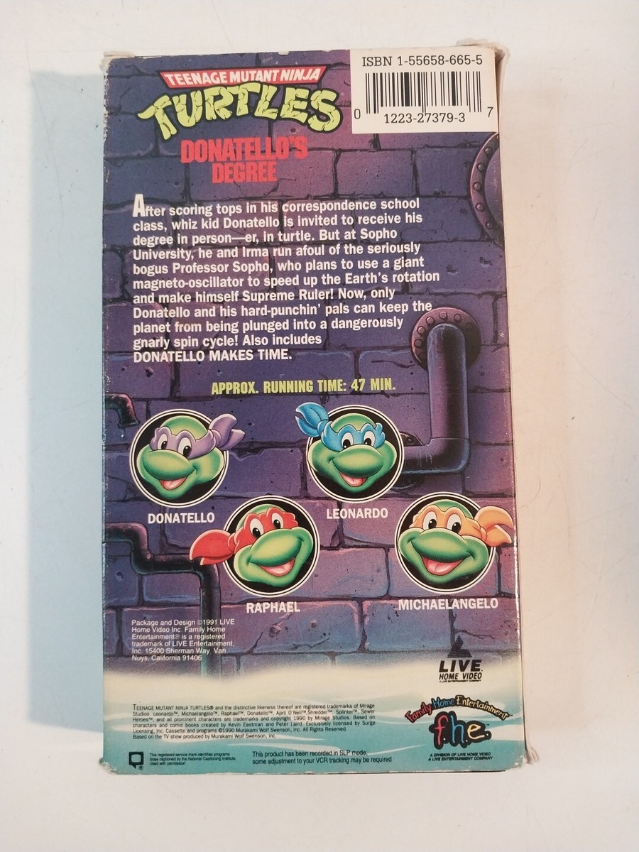 Teenage Mutant Ninja Turtles - Donatello's Degree (VHS, 1991