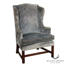 Kittinger Colonial Williamsburg Chippendale Style Mahogany Wing Chair
