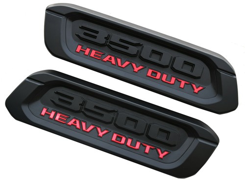 2pcs HEAVY DUTY Emblem Left Right Side for R-A-M 19-22 3500 Hood Red Black - Picture 2 of 4