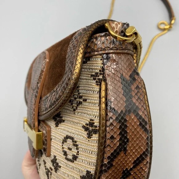 LOUIS VUITTON Python Suede Monogram Empire Levant Marron XBody