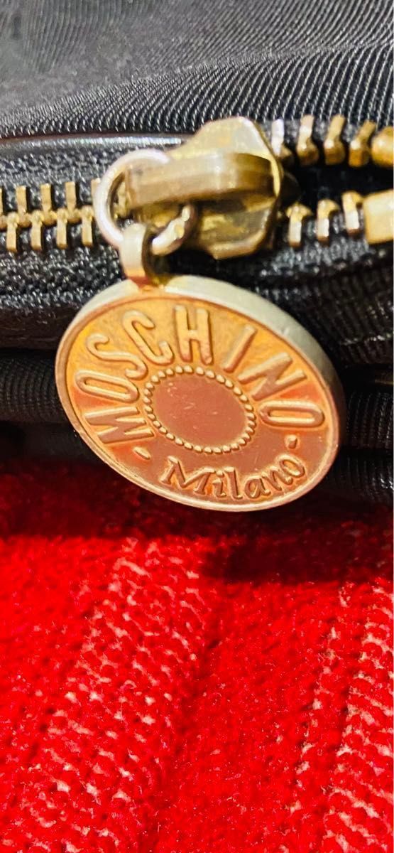 MOSCHINO Black Canvas Logos Crossbody Shoulder Bag USED Auth MOSCHINO Black Canvas Logos Crossbody Shoulder Bag USED Auth