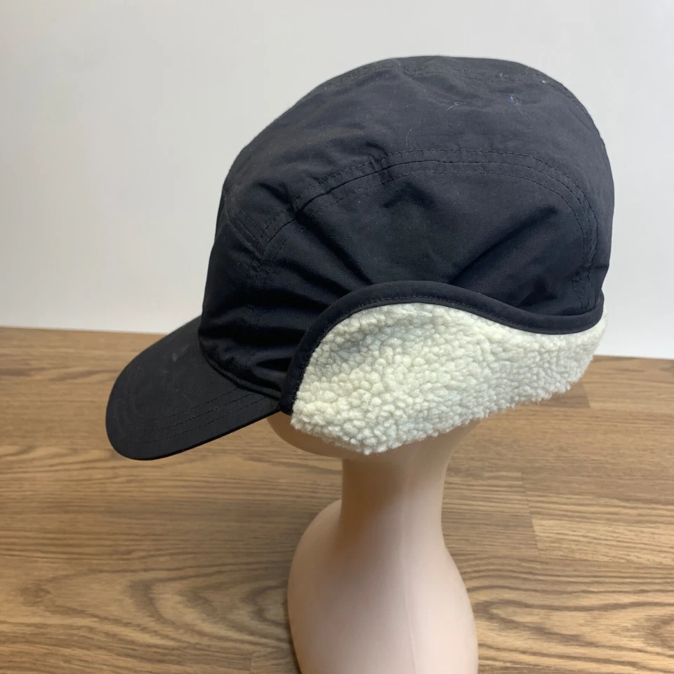 Sombrero Lands End L/XL Gorra de Invierno Trampero Negro Forro de Piel Sintética Orejeras Sombrero Squall Foto 3 de 4