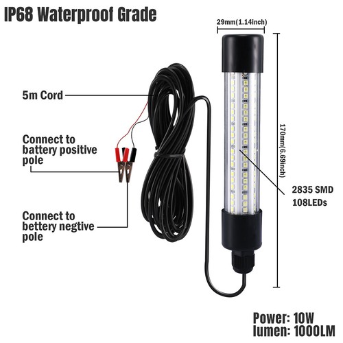 9000000 Lumen hell Tiefsee Unterwasser Boot Angeln Köder LED Fisch Licht 12 V 24 V - Bild 50 von 88
