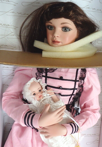 Porcelain JESSICA Doll + Baby Jan McLean Limited Ed. COA NIB + Mailer Box, 24" T
