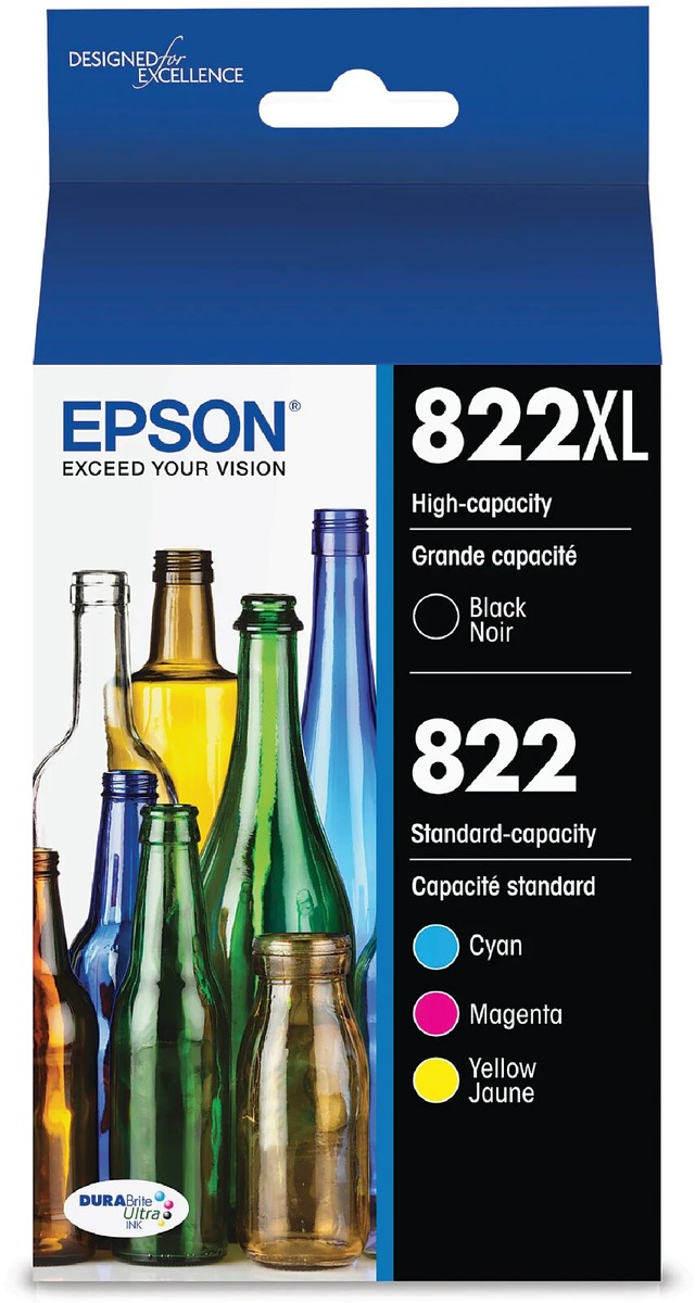 T822XL Original Epson 822XL High-Yield Black 822 Color Ink