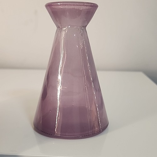 Purple Waisted Cased Glass Vase - 4.5” - Picture 9 of 14
