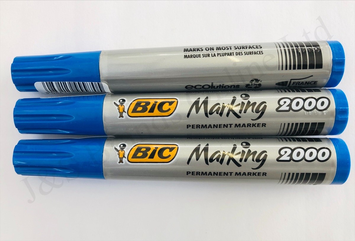 Bic Marking 2000 Round Nib Permanent Marker BLUE Pens mm