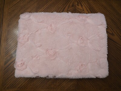 LITTLE MIRACLES Pink Ribbon Sheer Rosette Plush Security Baby Blanket 31