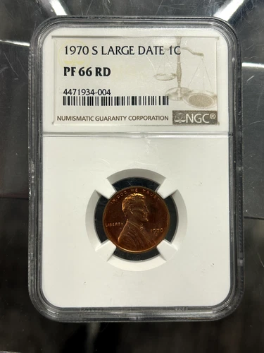1970-S Lincoln Cent Large Date NGC PF 66 RD Proof Quality