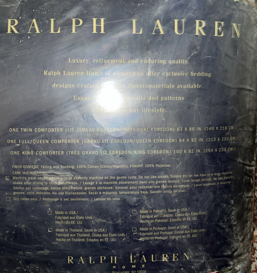Edredón Ralph Lauren Vintage Isadora Negro Floral Doble ¡Nuevo! Foto 4 de 4