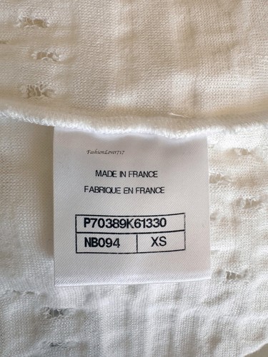 NEW 20C WHITE CHANEL CC LOGO EMBROIDERY TEE T-SHIRT TOP XS - Picture 12 of 14