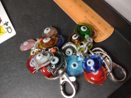 Schlüsselanhänger 2er Set bunte Glasaugen - Bild 4 von 4