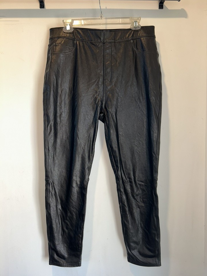 Spanx Women's Vegan Faux Leather XL Leggings Black eBay