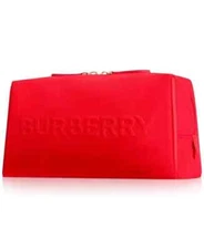 BURBERRY Beauty Pouch Red Toiletry Bag Cosmetic Travel Case New