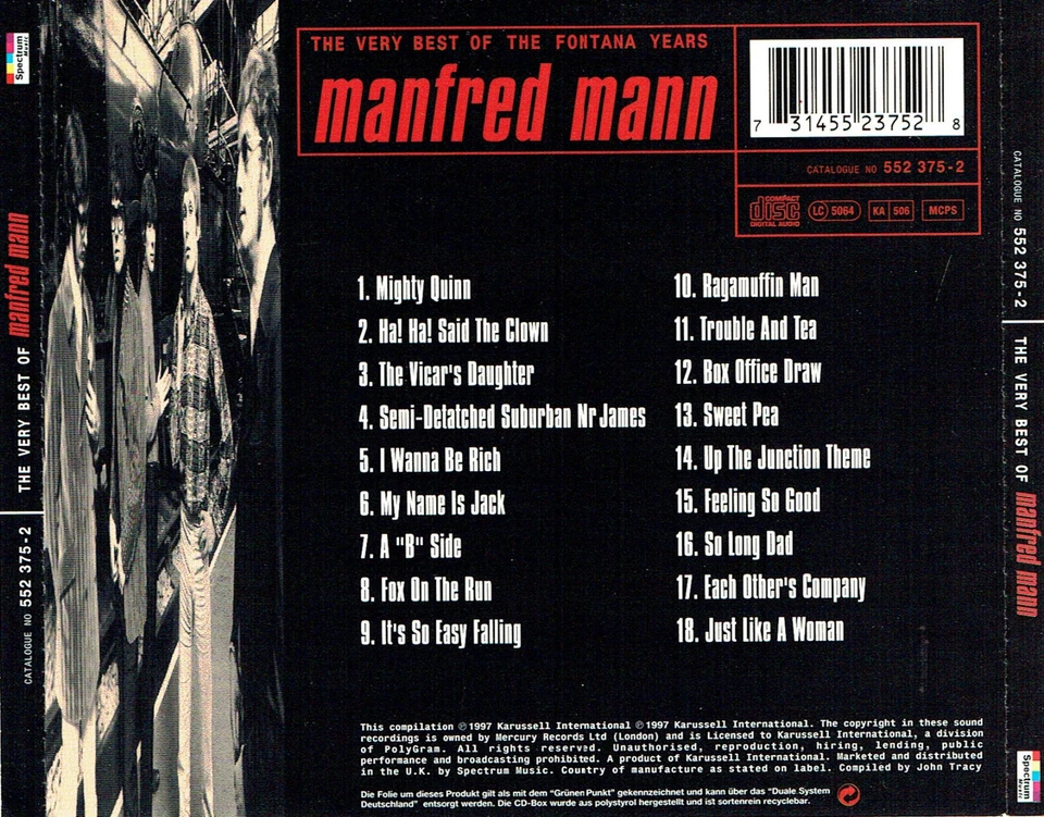 (CD) Manfred Mann - The Very Best Of The Fontana Years - Mighty Quinn, u.a. - Bild 2 von 2