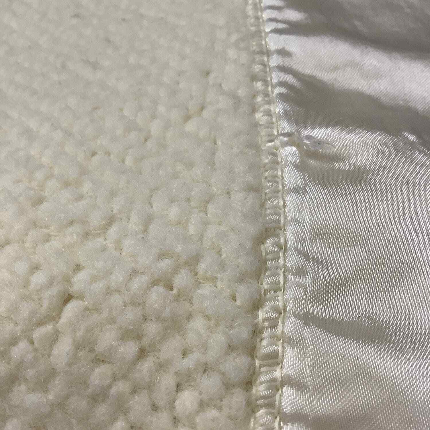 Vintage Waffle Weave Thermal Blanket Satin Trim Acrylic 90” x 64” Ivory Twin eBay