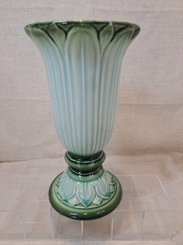 Vintage Mid Century Hull Pottery Vase 11.75"H Seafoam Green No. 421 - Picture 4 of 12