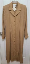 *Damaged* Linda Lundstrom Women's Button Front Long Coat Jacket 100% Wool Size M