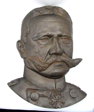 Original WWI Hindenburg Bust Sculpture Plaque Cast Richard KISSLING (1848-1919)