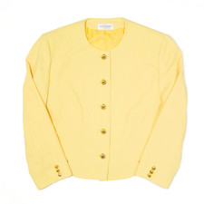 Maurice Weinberg Womens Blazer Jacket Yellow S